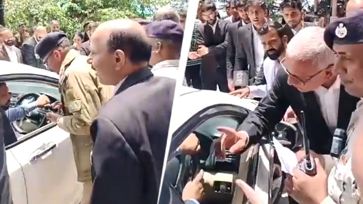 सील रोड से गुजरने पर मंत्री के वाहन का चालान. (Photo: Screengrab)
