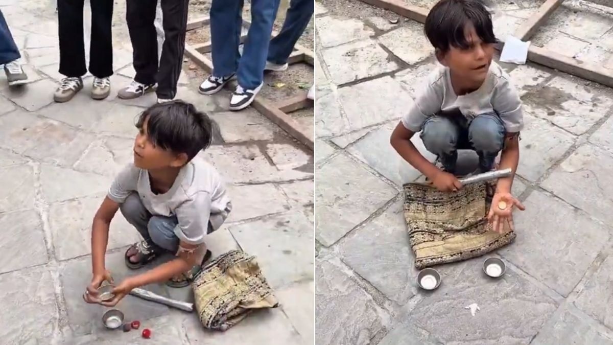 गलियों में मैजिक परफॉर्म करता है नन्हा जादूगर. (Photo: Screengrab)