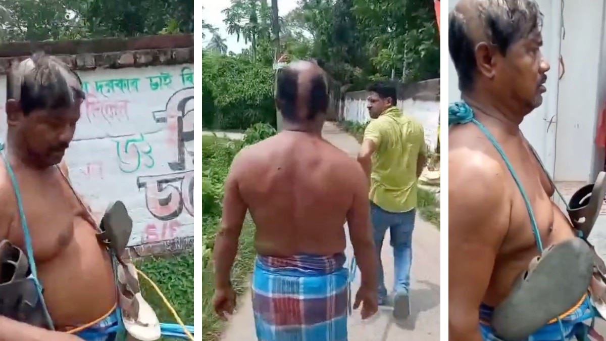 ग्रामीणों के हत्थे चढ़ा TMC नेता, सिर मुंडवाकर पहनाई जूतों क