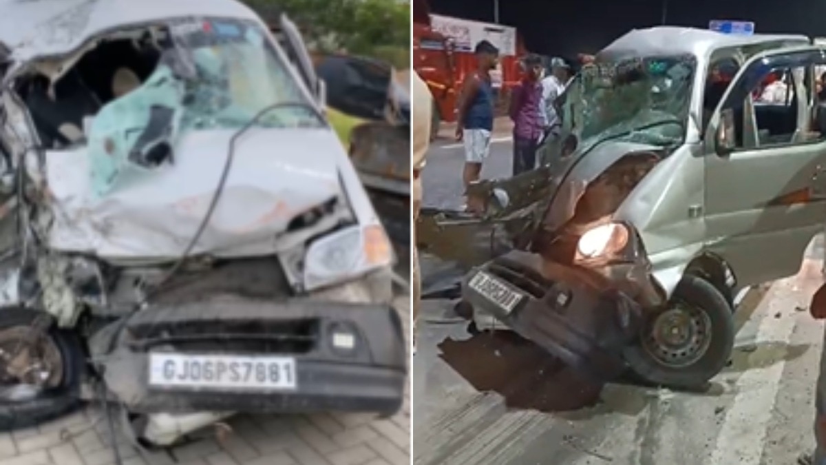 दिल्ली-मुंबई एक्सप्रेसवे पर ईको और ट्रेलर की भीषण टक्कर, 4 क