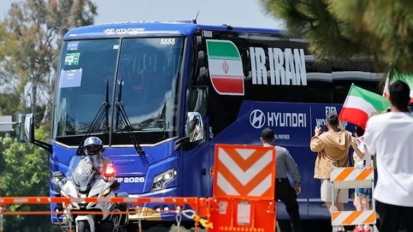 Iran arrived in Los Angeles.
