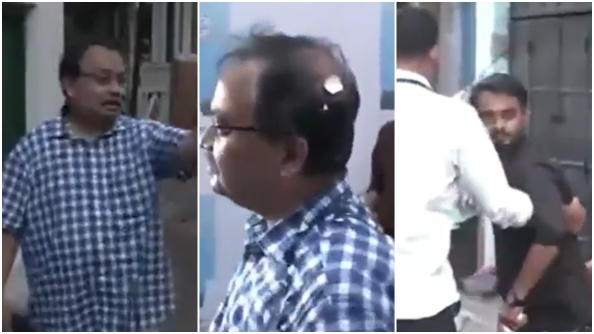 ममता के घर के अंदर पहुंचने से ठीक पहले टीएमसी विधायक कुणाल घोष पर अंडे फेंके गए. (Photo: ITG)