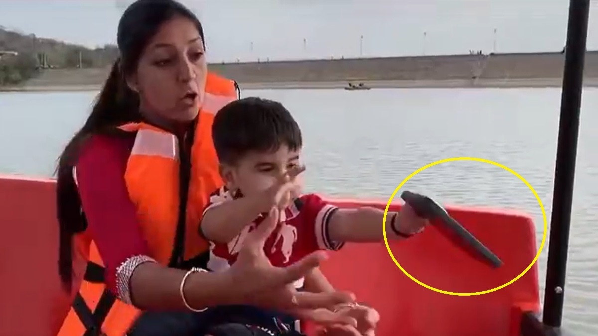 Funny kid throws iPhone in lake