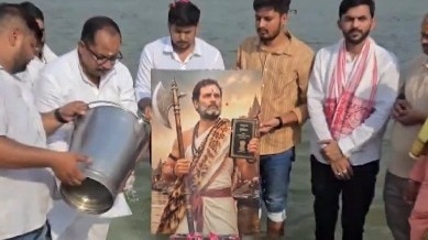 congress rahul gandhi birthday poster lord parashuram