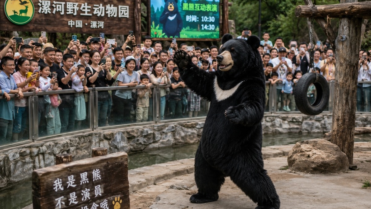 China zoo bear job