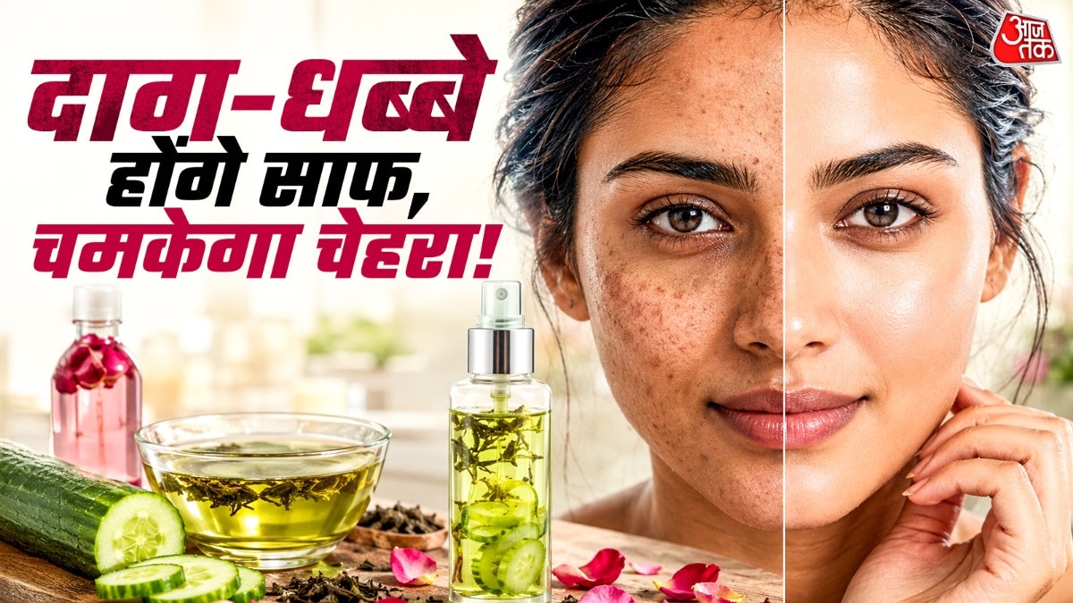 खीरे, ग्रीन टी और गुलाब जल से बना ये टोनर इस्तेमाल करने से चेहरे पर निखार बढ़ता है. (Photo: ITG)