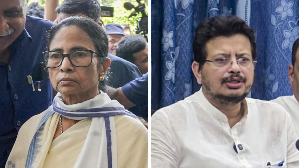 पश्चिम बंगाल की पूर्व मुख्यमंत्री ममता बनर्जी और बागी टीएमसी नेता ऋतब्रत बनर्जी. (Photo: PTI)