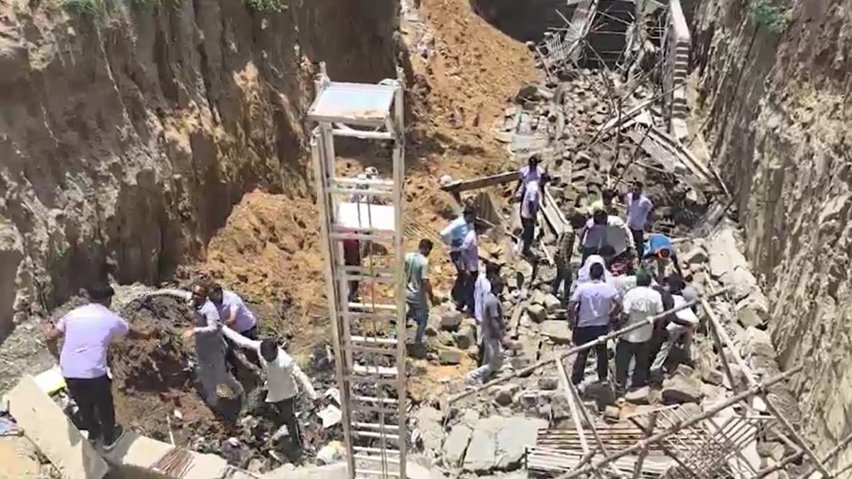 जयपुर में निर्माणाधीन बिल्डिंग की दीवार गिरी. 