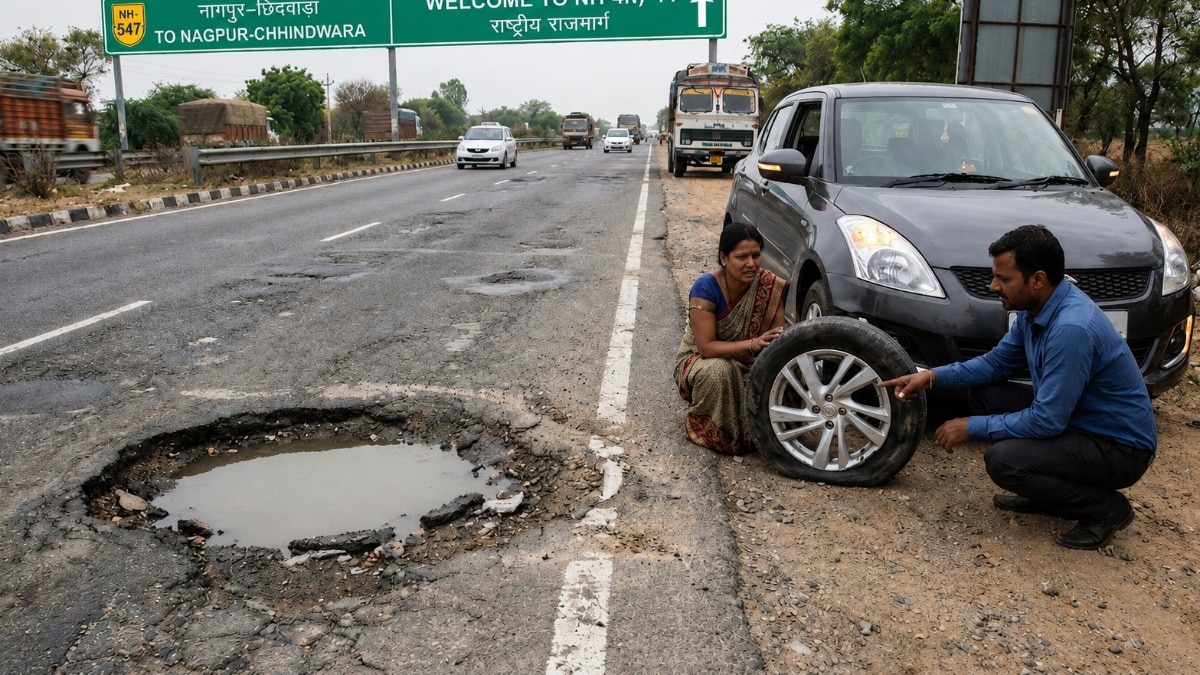 उपभोक्ता आयोग ने टोल लेकर खराब सड़क देने को सेवा में कमी बताया और NHAI को गाड़ी मालिक को मुआवजा देने का आदेश दिया. (Photo: AI/Gemini)