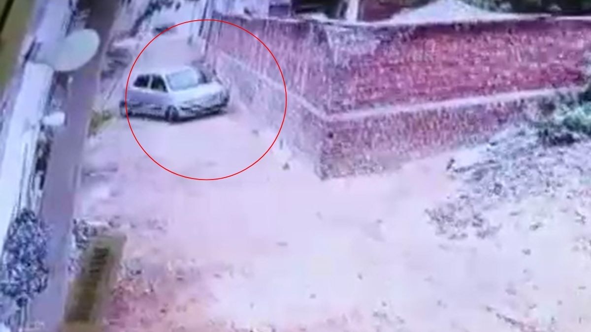 अलीगढ़ में चोरी करने कार से पहुंचे चोर. (Photo: Screengrab)
