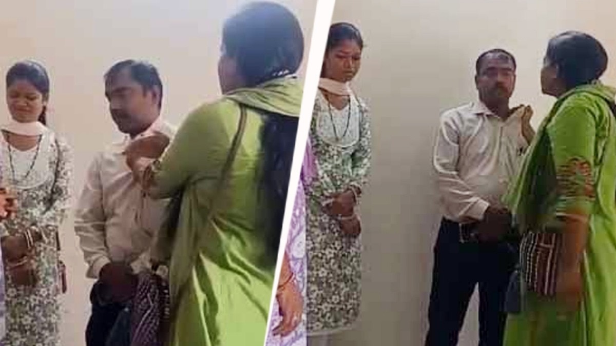 युवती ने प्रोफेसर को जड़े थप्पड़. (Photo: ITG)