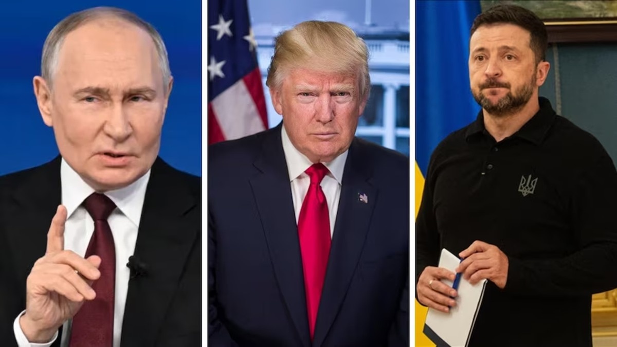 Vladimir Putin (L), Donald Trump (M), and Volodymyr Zelenskyy.