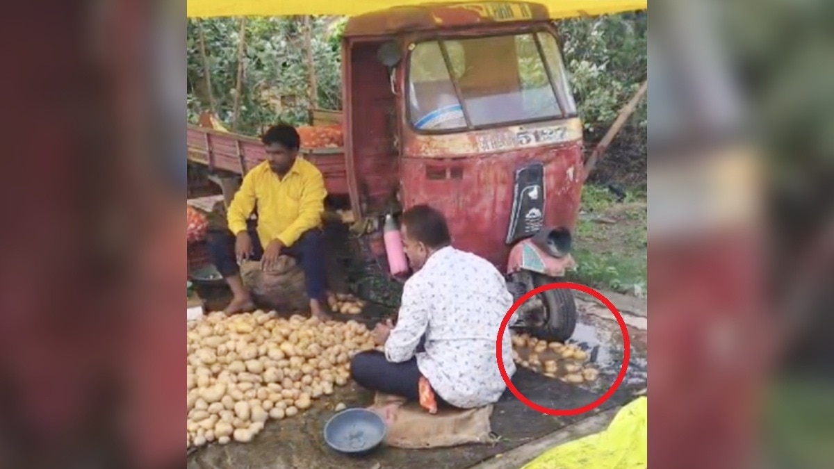 जालना की सब्जी मंडी से चौंकाने वाली तस्वीर.(Photo:Screengrab)