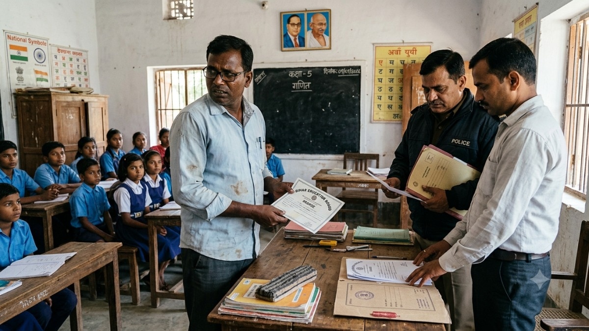 बिहार के 3035 सरकारी शिक्षकों पर बड़ी कार्रवाई, शिक्षा विभाग इन शिक्षकों की सेवा खत्म करेगा (AI Image)