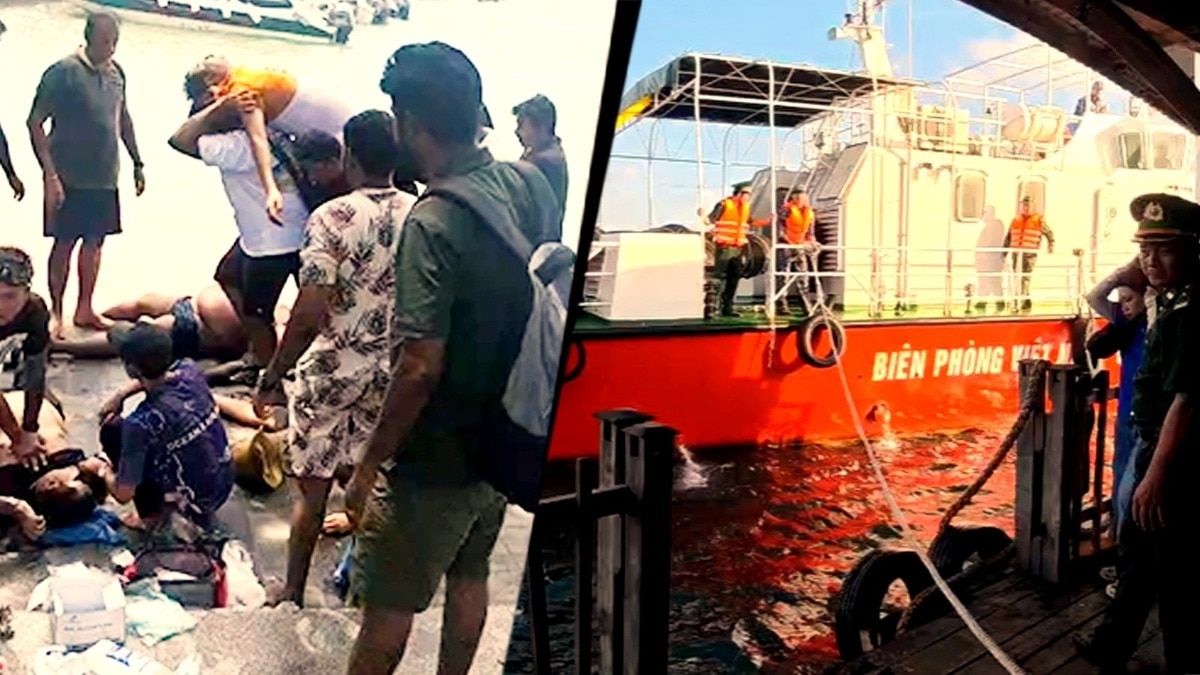 वियतनाम के फु क्वोक द्वीप के पास पर्यटकों से भरी नाव पलटने से बड़ा हादसा. (Photo: social media)