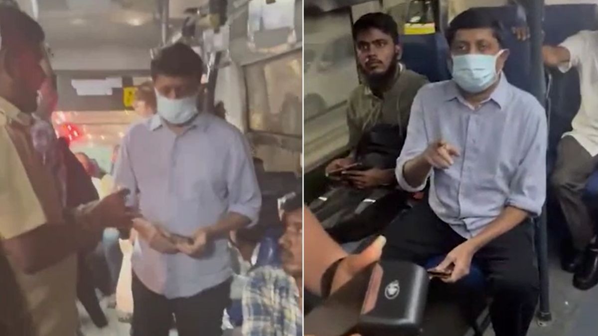 बस में आम आदमी की तरह सवार हुए थे मंत्री. (Photo: Screengrab)