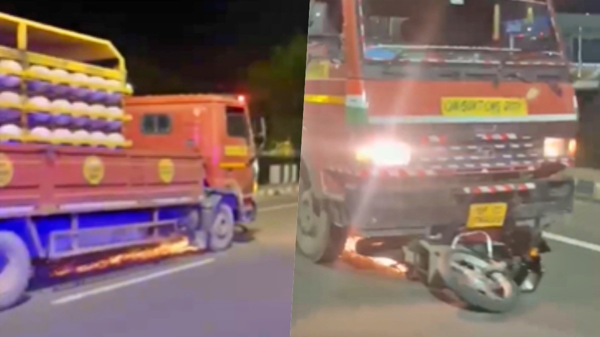 Horrific scene of a road accident in Lucknow (Photo: Screengrab)