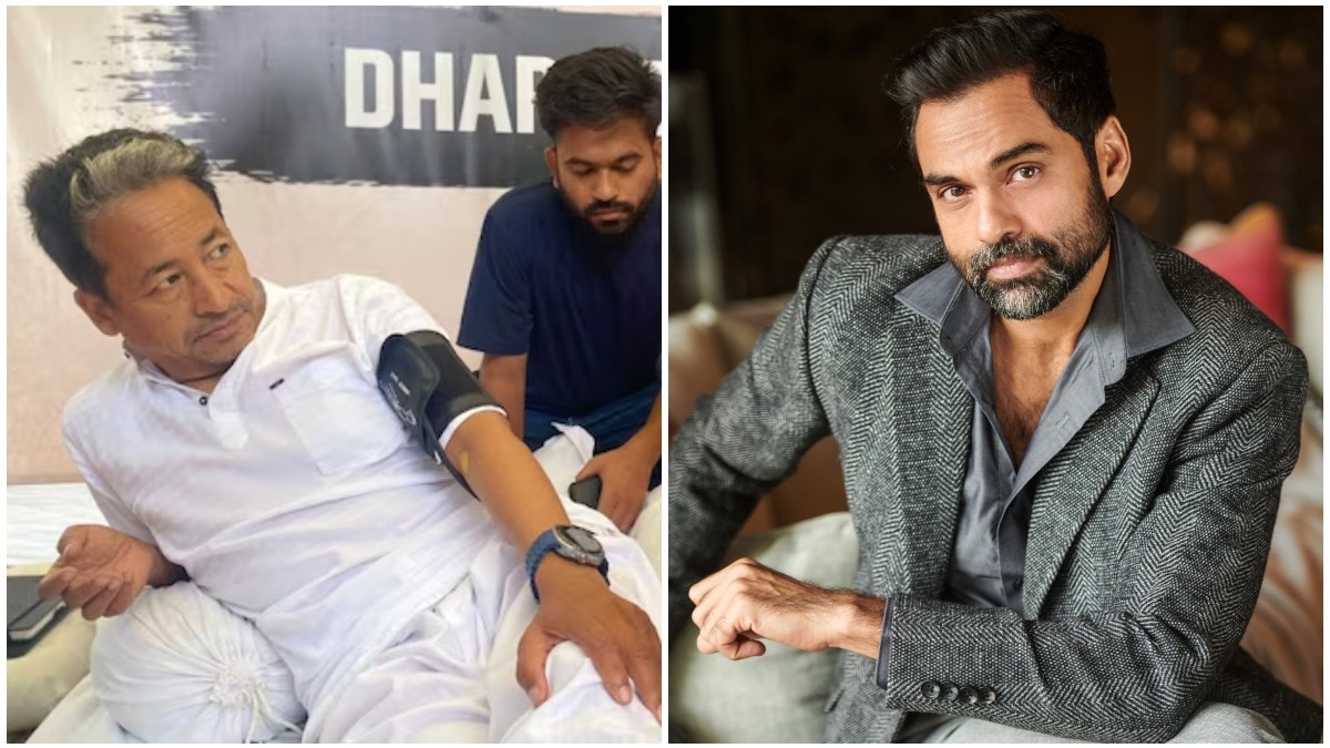  Abhay Deol (R) extends support to Sonam Wangchuk (L) amid his hunger strike.