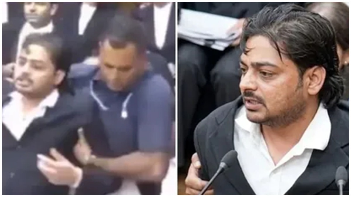 सुप्रीम कोर्ट में हंगामा करने वाले आरोपी प्रबल प्रताप सिंह और उसके साथ चंद्रभान को दिल्ली पुलिस ने गिरफ्तार किया. (Screengrab)