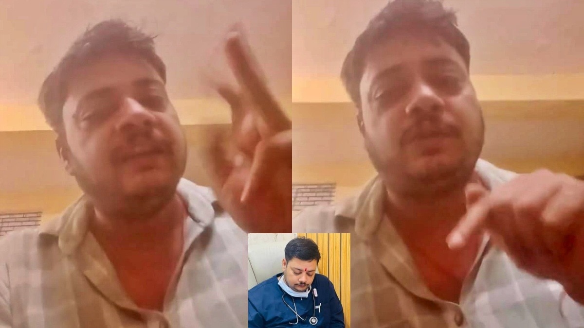 औरैया में डॉक्टर सौरभ बाजपेई ने यमुना में छलांग लगाई (Photo- Screengrab)