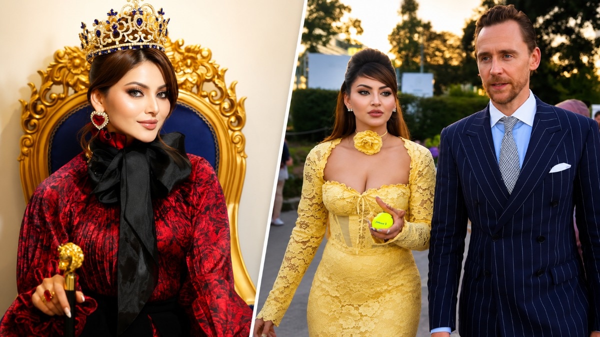 Urvashi Rautela with Tom Hiddleston in Wimbledon