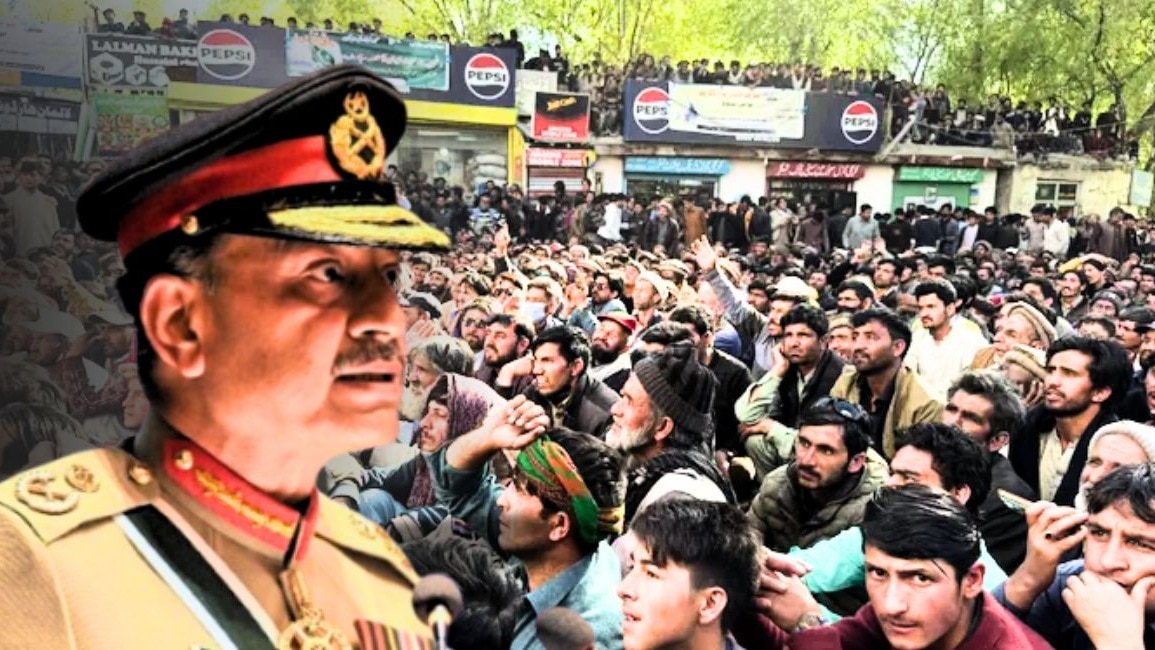 PoK में पिछले कई दिनों से चल रहे प्रदर्शन आसिम मुनीर के लिए बड़ा सिरदर्द बन गए हैं. (Photo- ITG)