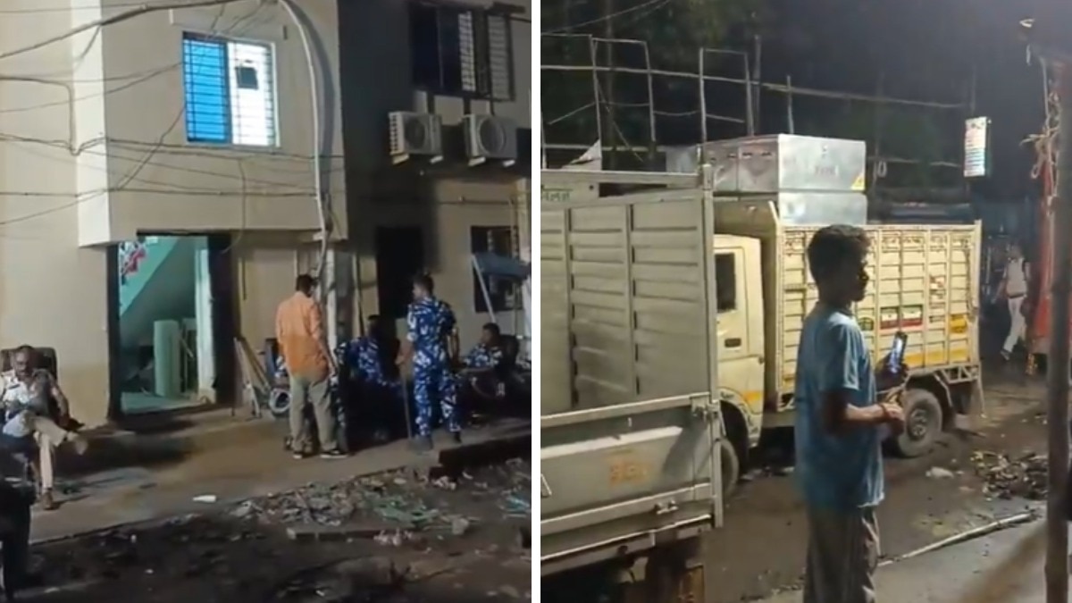 Bengal police TMC office Demolished.