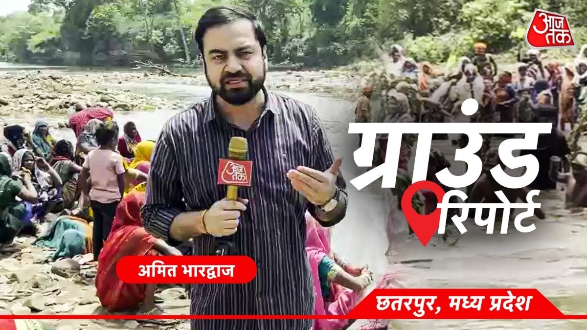 केन-बेतवा प्रोजेक्ट के विरोध में नदी के बीच जारी अनोखा चिता सत्याग्रह. (Photo: ITG)