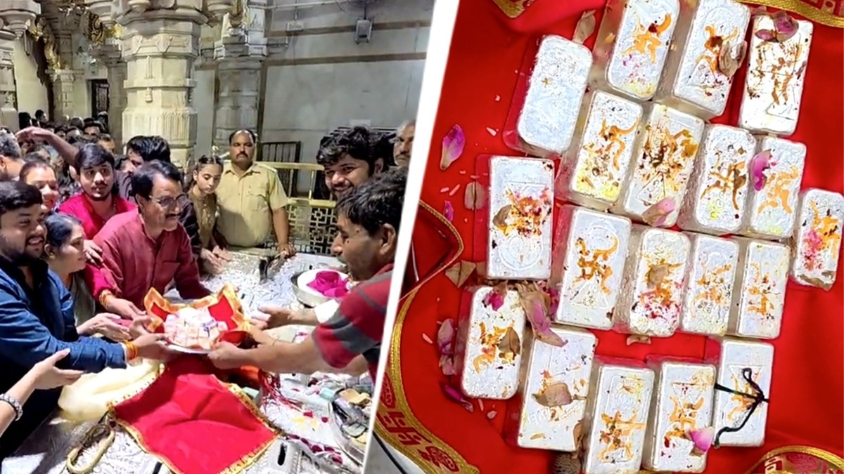 A devotee family of MP offered 11 kg 400 grams of silver ingots to Shri Sanwaliya Seth