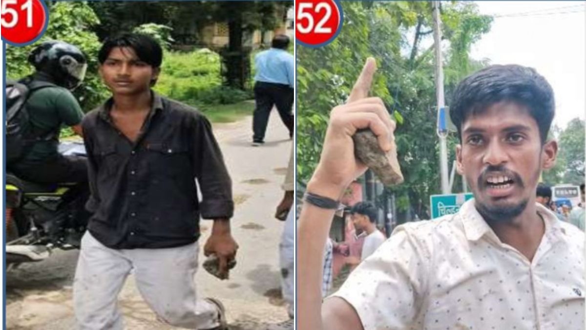 प्रदर्शन खत्म होने के ऐलान के बीच चले थे पत्थर. (Photo: Screengrab)