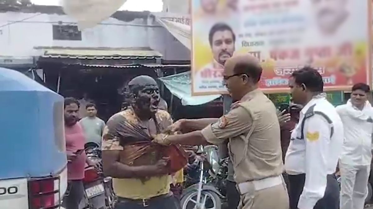 पुलिस ने हिदायत देकर चालक को छोड़ा. (Photo: Screengrab)