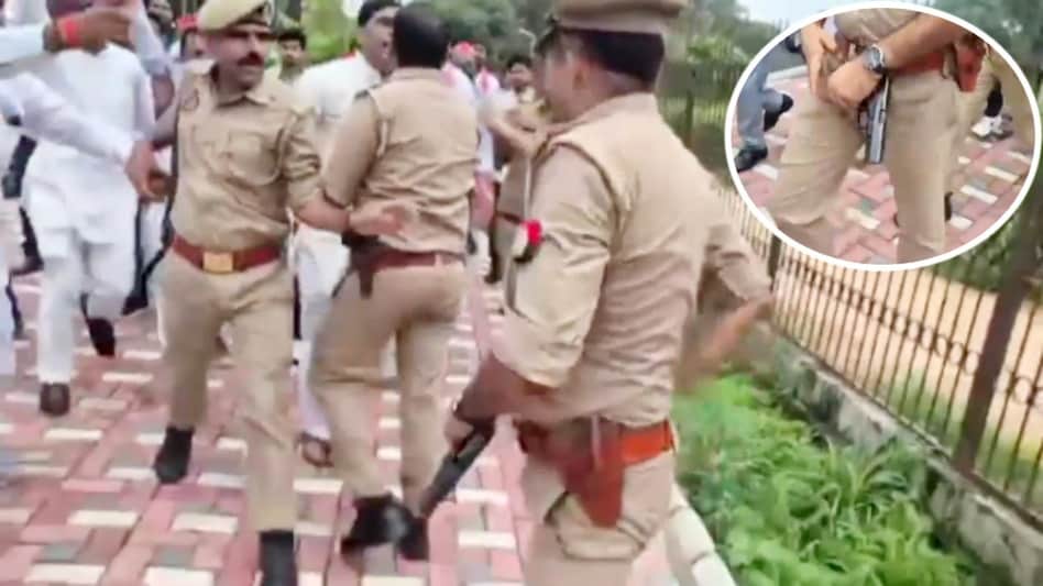 Clash between SPA activists and police in Aligarh: Inspector draws pistol