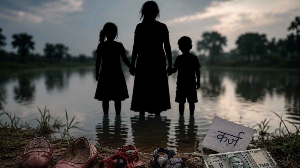 आधी रात बच्चों के साथ घर से निकली थी महिला.(Photo: AI-generated)