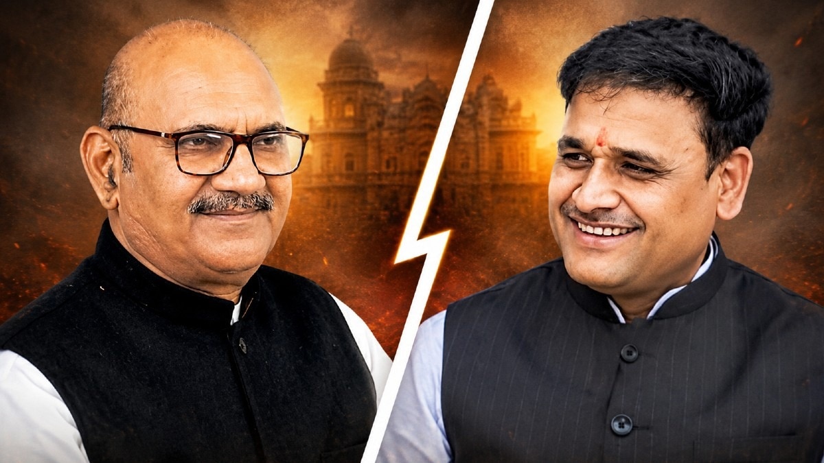 बाएं से कांग्रेस प्रत्याशी घनश्याम सिंह और बीजेपी उम्मीदवार आशुतोष तिवारी.(File Photo)