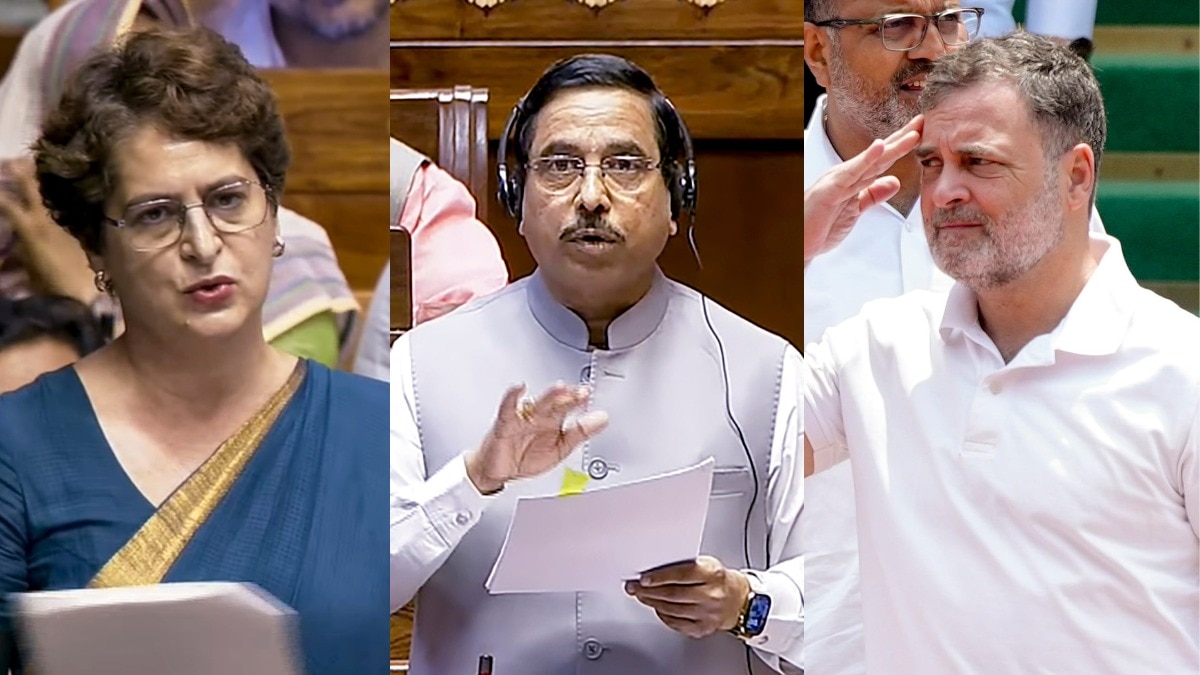 rahul gandhi priyanka slams prahlad joshi