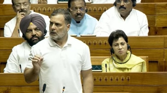 Rahul Gandhi speaking in Lok Sabha during debate on the Anti-Paper Leak Bill