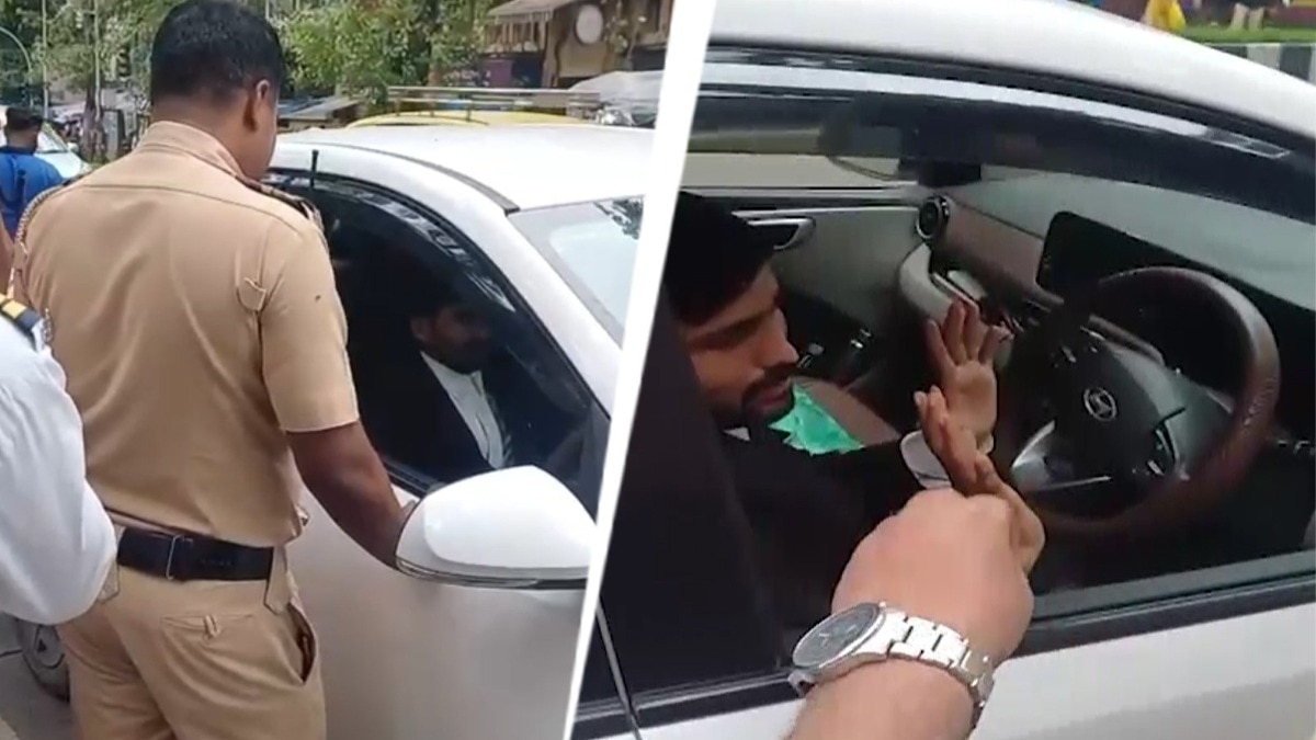 वकील और पुलिसकर्मी में हुई तीखी बहस. (Photo: Screengrab)
