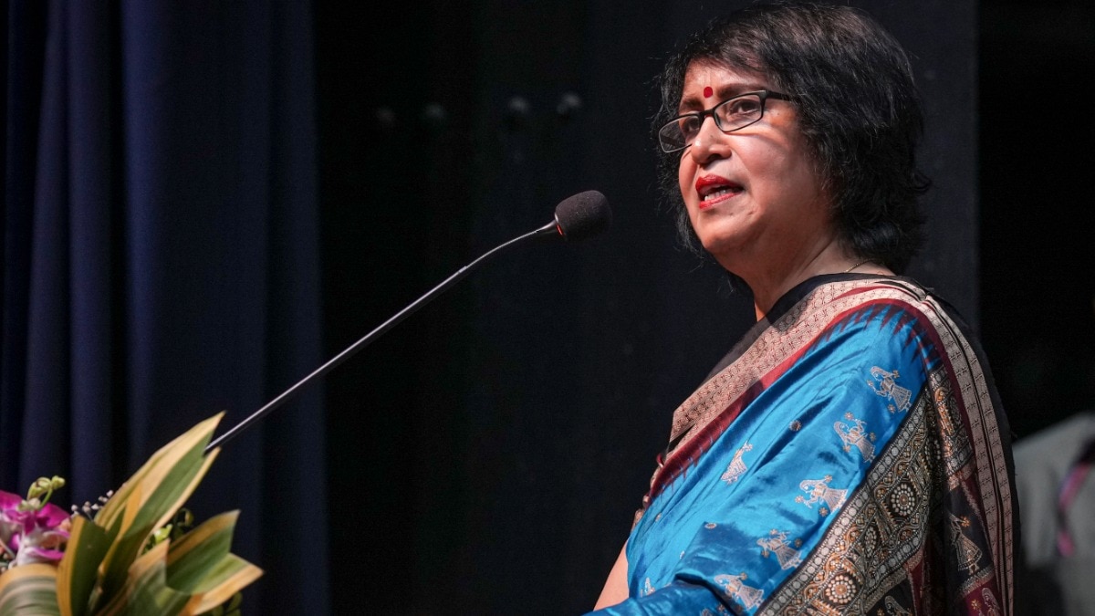 तस्लीमा नसरीम ने प्रेस कॉन्फ्रेंस कर कई मुद्दों पर अपना पक्ष रखा. (फोटो-PTI)