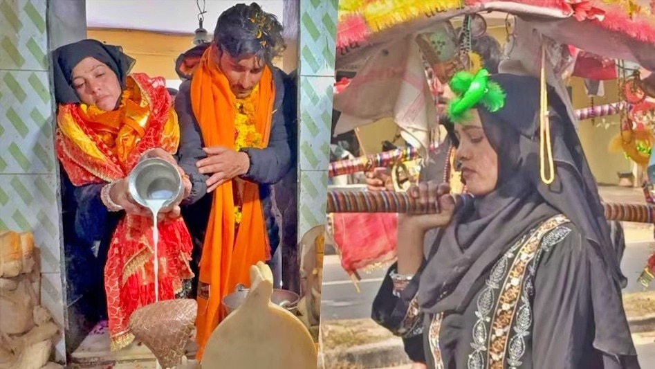 बुर्का पहनकर कांवड़ लाने वाली तमन्ना और उसके पति अमन को नोटिस (Photo- ITG) 