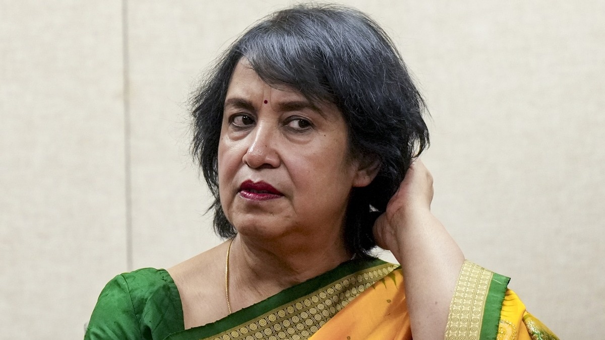 कोलकाता में एक प्रेस कॉन्फ्रेंस के दौरान निर्वासित बांग्लादेशी लेखिका तसलीमा नसरीन (PTI फोटो)