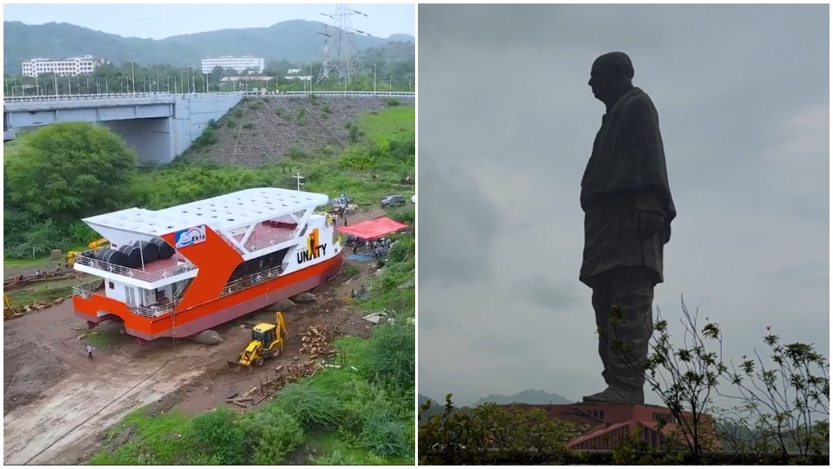 स्टैच्यू ऑफ यूनिटी घूमने आने वाले पर्यटकों को और अच्छा अनुभव देने के लिए नर्मदा नदी में उतरी 600-सीटर लग्जरी क्रूज लॉन्च की गई. (Photo: X/@souindia)