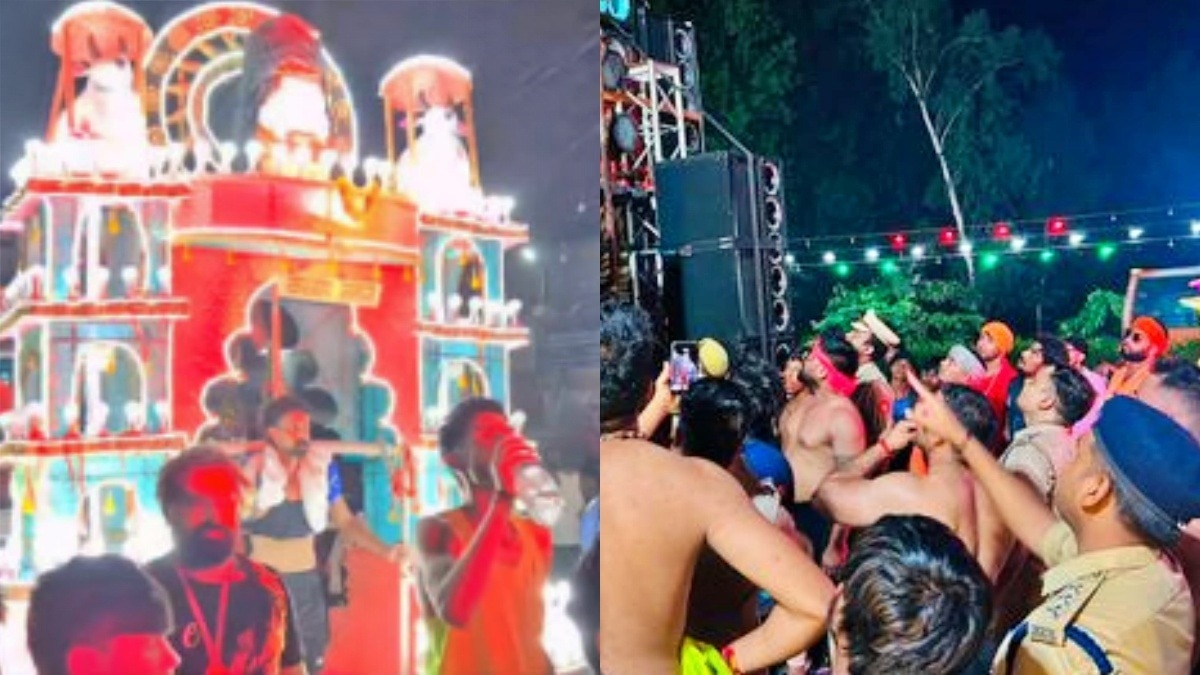 यूपी बॉर्डर पर रोके जा रहे मानक से बड़े डीजे (Photo- Screengrab)