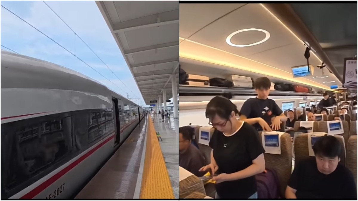 चीन में चलने वाली बुलेट ट्रेन का ऐसा है पूरा सिस्टम (Photo - Instagram/@China Bullet Train Viral Video)