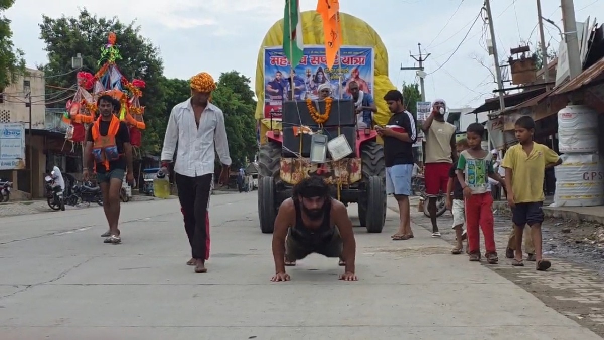 हरिद्वार से हरियाणा के नाहरी तक जाएगी मनजीत की कांवड़ यात्रा (Photo- ITG)