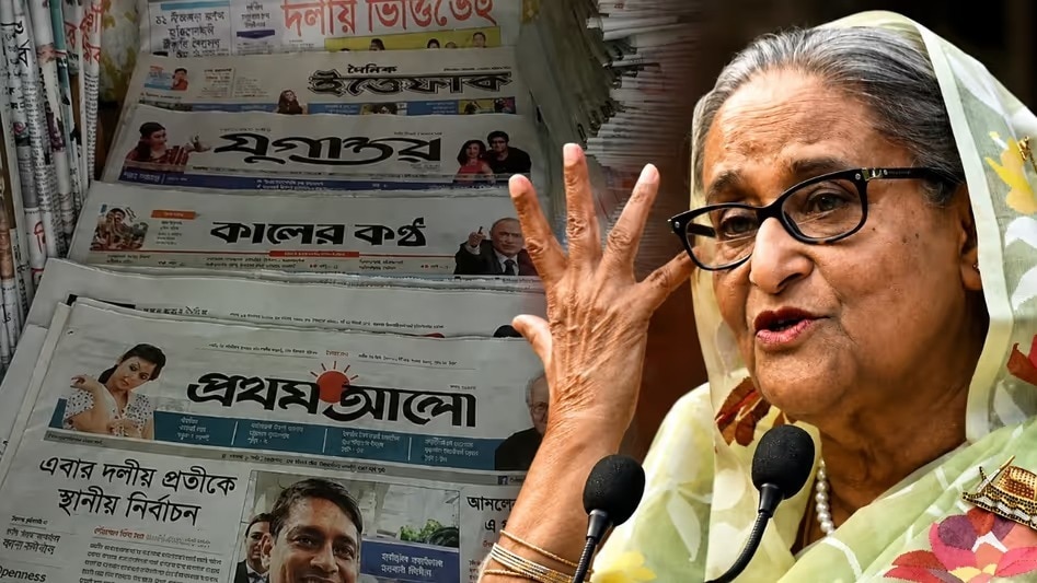 शेख हसीना ने दिल्ली में प्रेस कॉन्फ्रेंस की है. (Photo- ITG)
