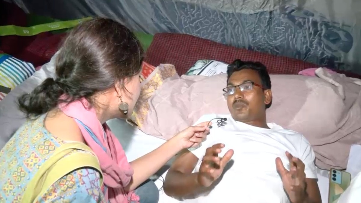 छात्र आंदोलन में राहुल क्रांति ने कहा कि सरकारी नियुक्तियां टुकड़ों में और पैसों के दम पर हो रहीं है (Photo: ITG)
