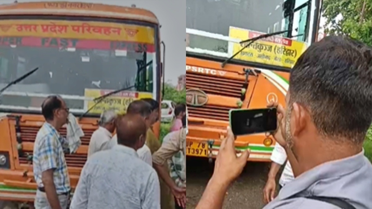 हाथरस में बस कंडक्टर ने लगाया दारोगा पर आरोप (Photo: Screengrab)