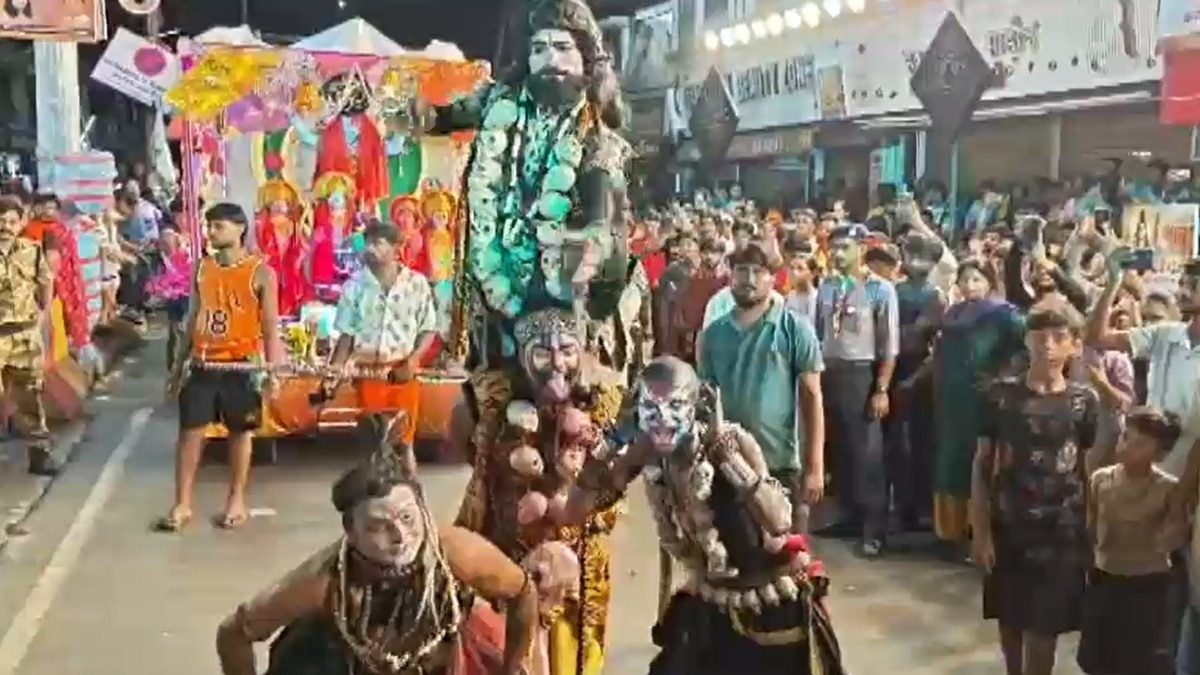 शिव चौक पर निकली भोलेनाथ की बारात. (Photo: Screengrab)