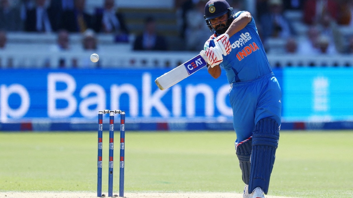 FILE PHOTO: Cricket - Third One Day International - England v India - Lord's Cricket Ground, London, Britain -  July 19, 2026  India's Rohit Sharma in action Action Images via Reuters/Matthew Childs/File Photo