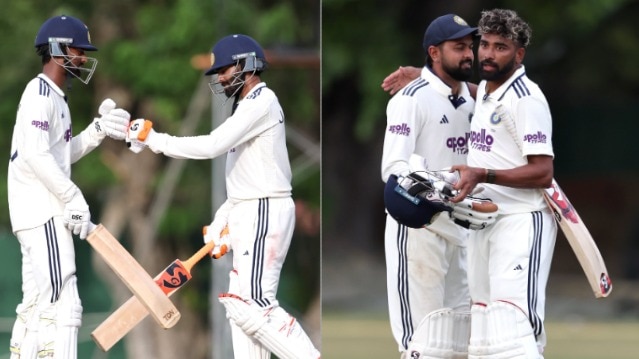 सिराज ने बल्ले से किया कमाल (PHOTO: @BCCI)